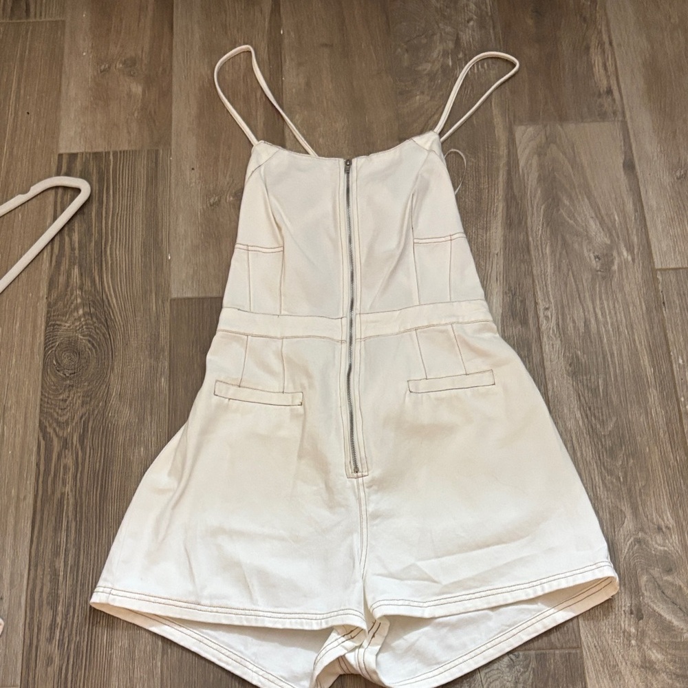 Le Lis White Romper with Spaghetti Straps
